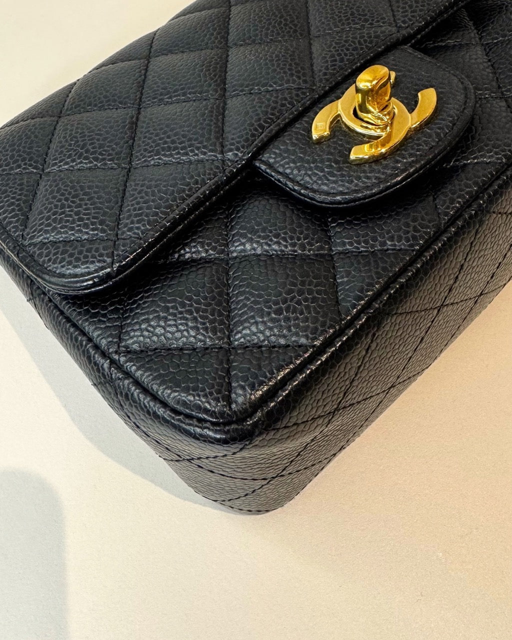 Chanel Mini Flap Bag Square Noire Caviar