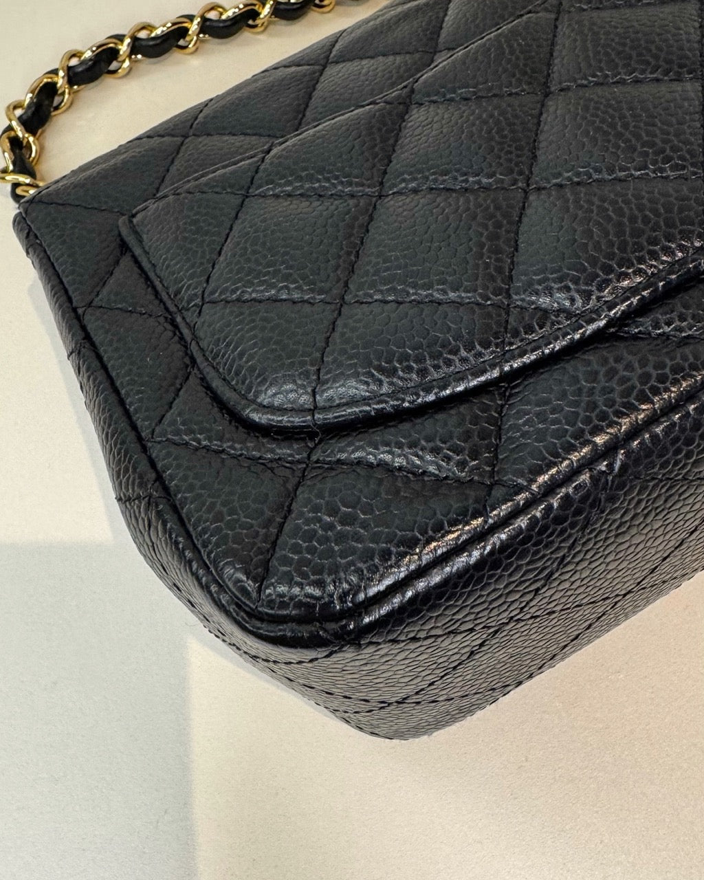 Chanel Mini Flap Bag Square Noire Caviar