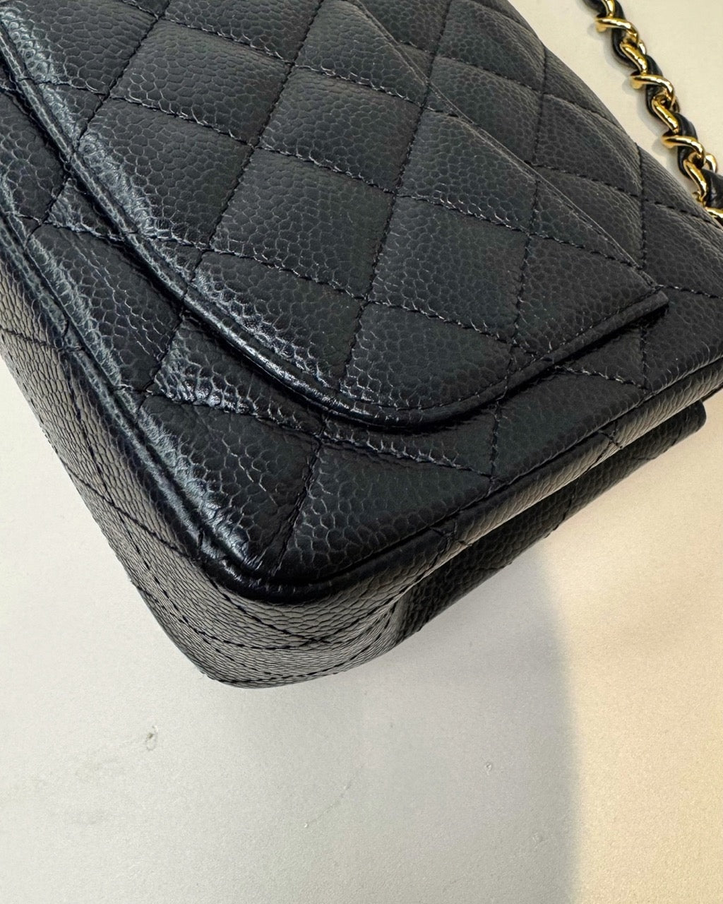Chanel Mini Flap Bag Square Noire Caviar