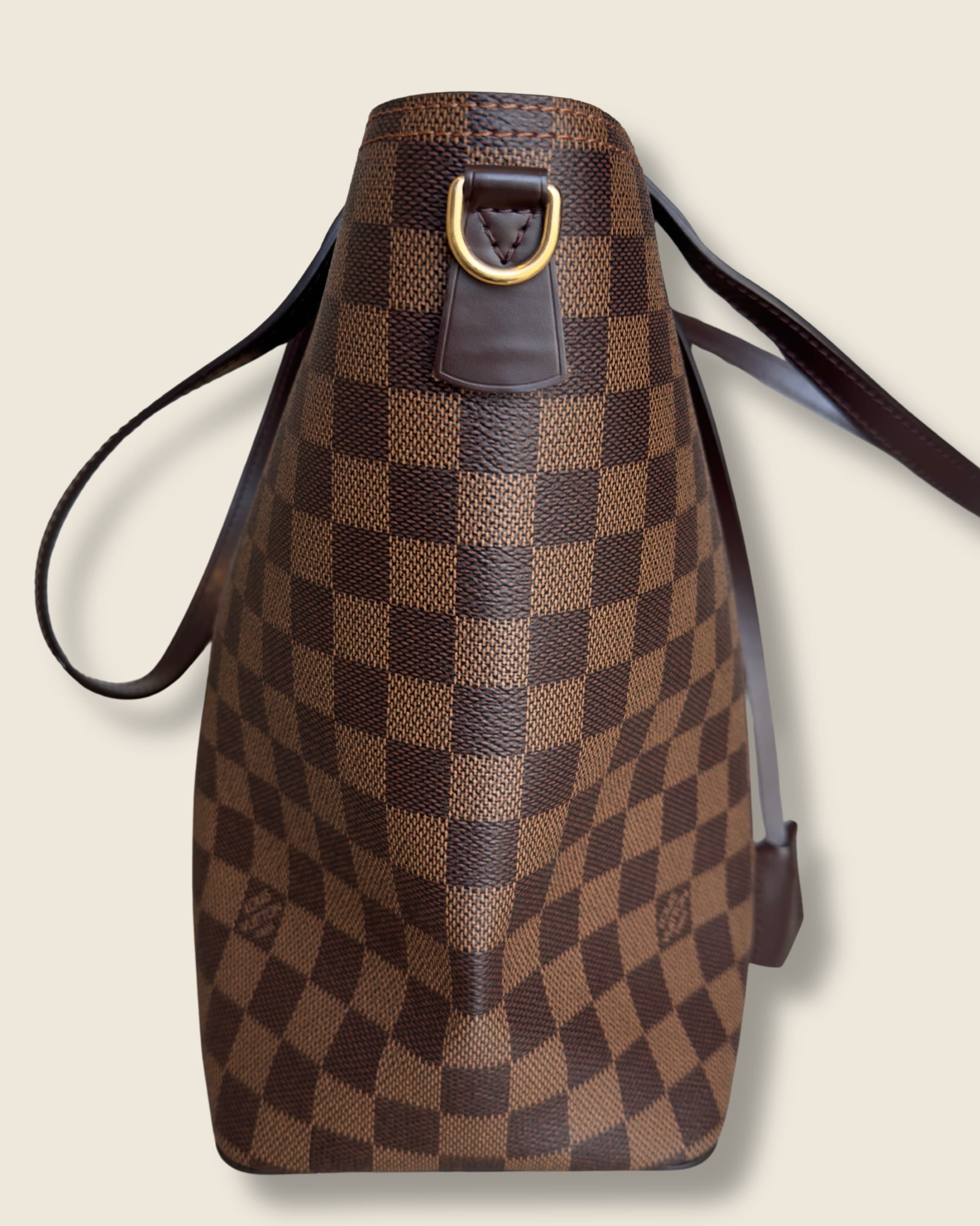 Jersey Tote Bag Damier Ebene Creme