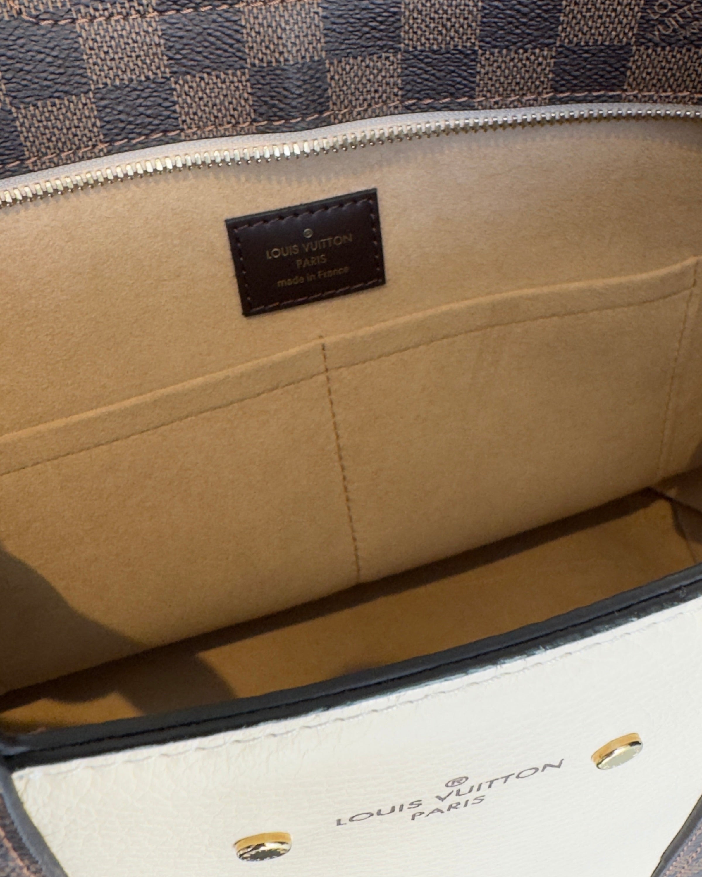 Jersey Tote Bag Damier Ebene Creme
