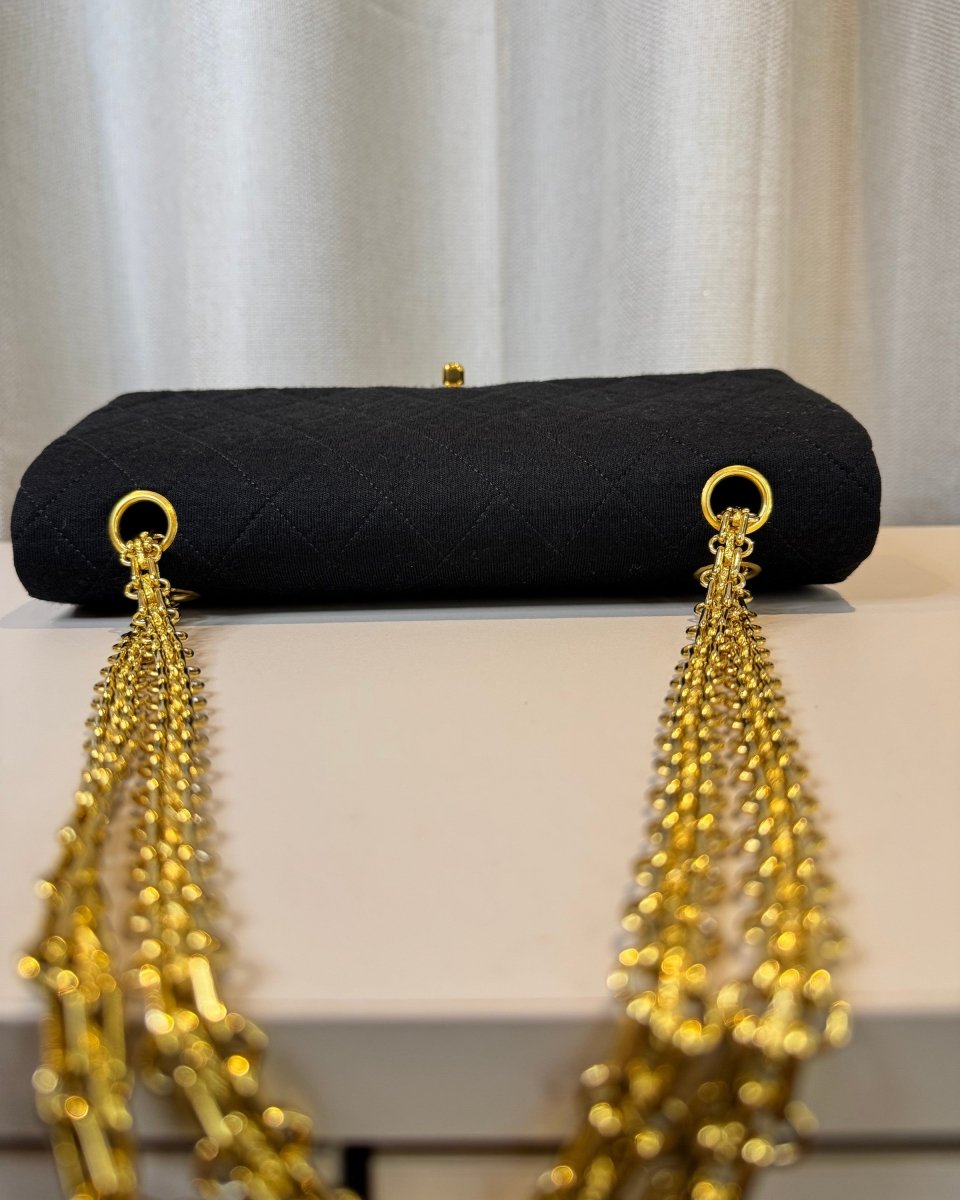 Chanel - Fabric Double Flap Bag Medium - Preloved Pieces