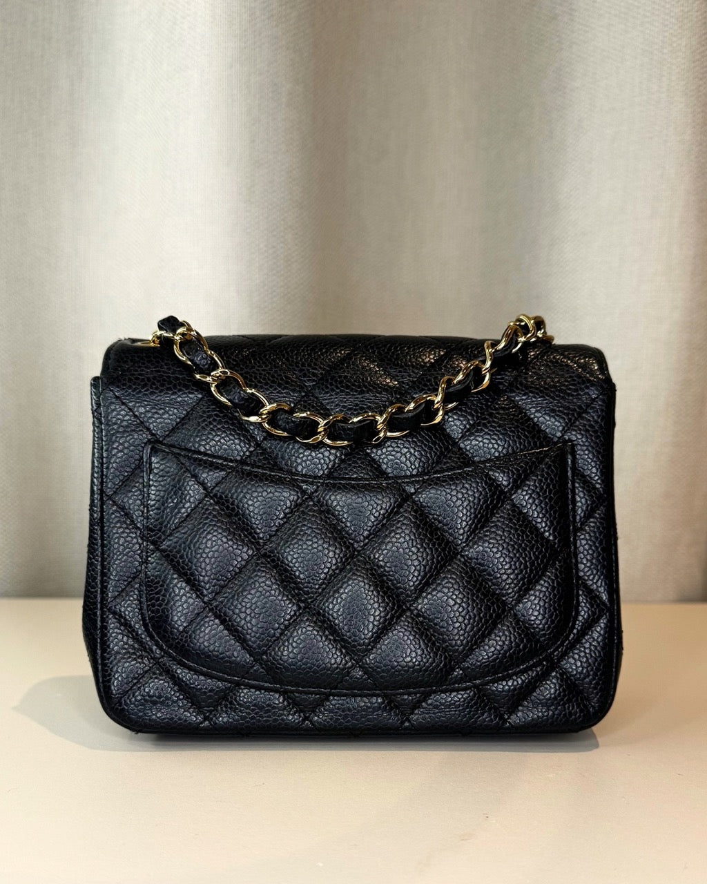 Chanel Mini Flap Bag Square Noire Caviar
